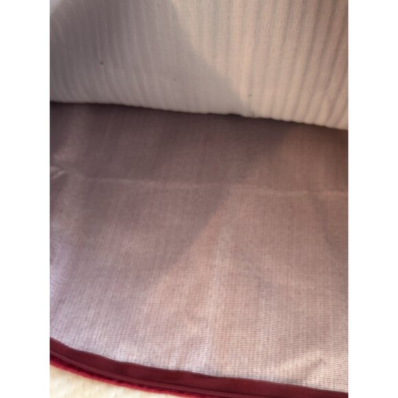 Throw Pillow Velvet Velour Pleated Zippered 21" Square Set 2 Cranberry Red Decor - Picture 7 of 9